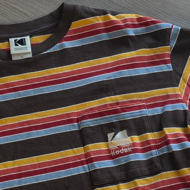 코닥어패럴 레인보우 스트라이프 롱슬리브