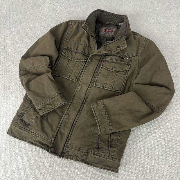 리바이스 퀄팅 카키 자켓 