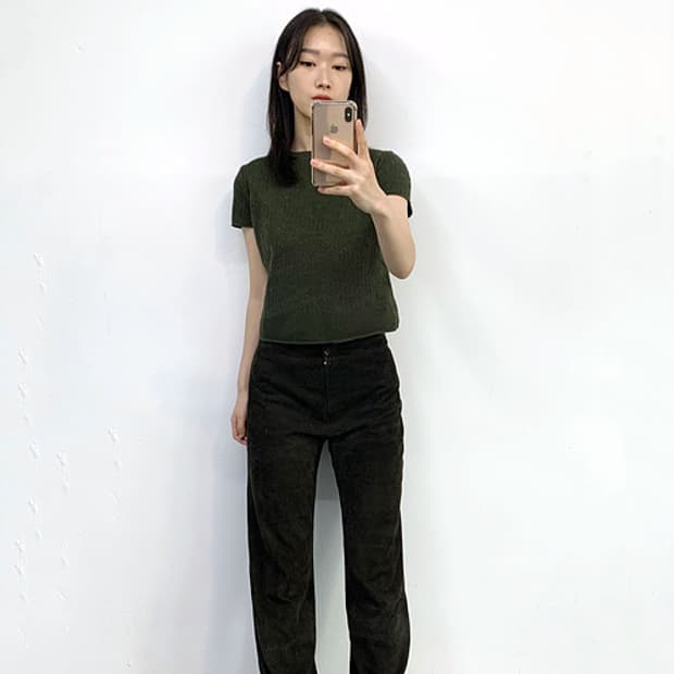 발렌티노 크롭 니트반팔