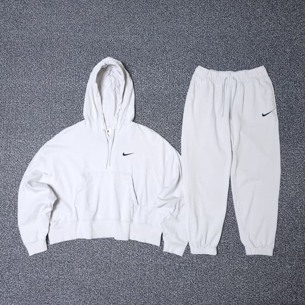 [무료배송][S-M]나이키 여성용 크롭 후디 조거 팬츠 상하세트