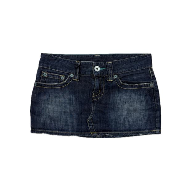 low-rise mini denim skirt 로우라이즈 미니 데님스커트