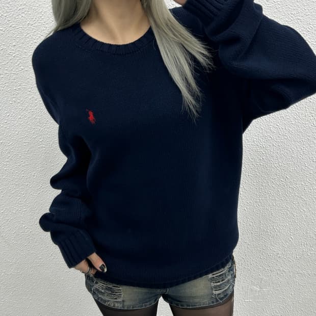 폴로 랄프로렌 레드포니 네이비 니트 L