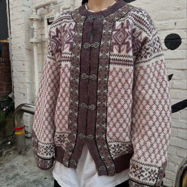 데일오브노르웨이 헤비 울 노르딕 스웨터 가디건