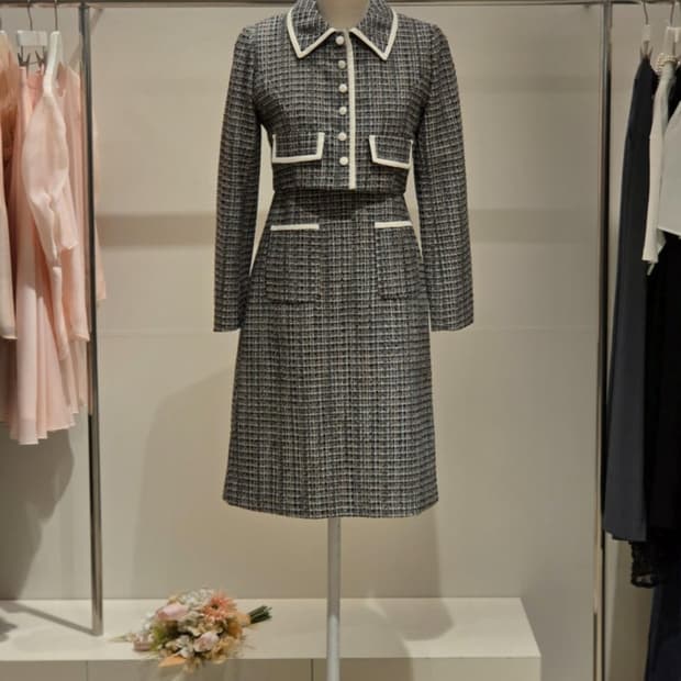 JJ JIGOTT 지고트 트위드 원피스 55사이즈