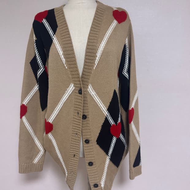 MSGM 아가일 니트 가디건