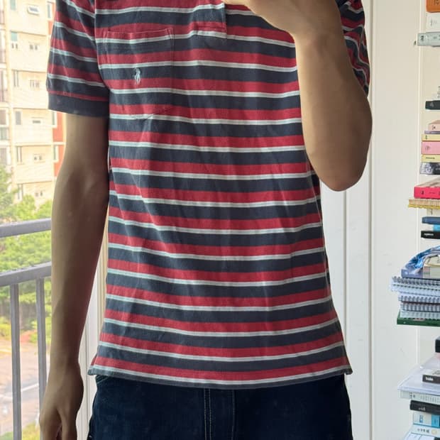 폴로 스트라이프 카라 반팔 s
