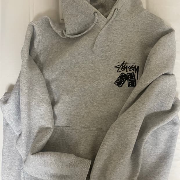 스투시 도미노 후드티 그레이