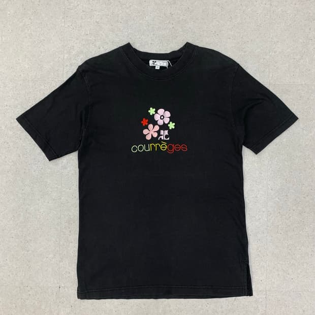 Courreges 꾸레쥬 플라워 로고 반팔