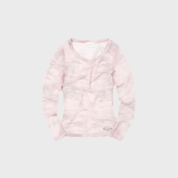 2000아카이브스 2000아카이브 카모 메시 메쉬 매쉬 탑 핑크