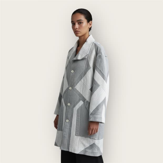 2/ 이세이미야케 누빔 패디드 롱 자켓