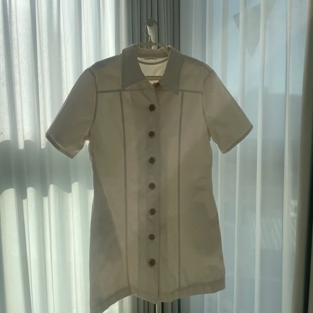 아이보리 셔츠 원피스 자켓