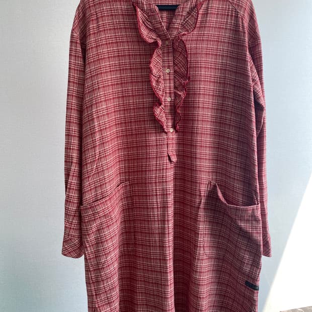 써스데이 아일랜드 체크 셔츠 원피스 S