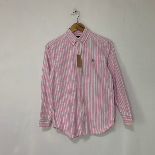 폴로 랄프로렌 스트라이프 셔츠 핑크 여성 L 빈티지 하이틴 00s