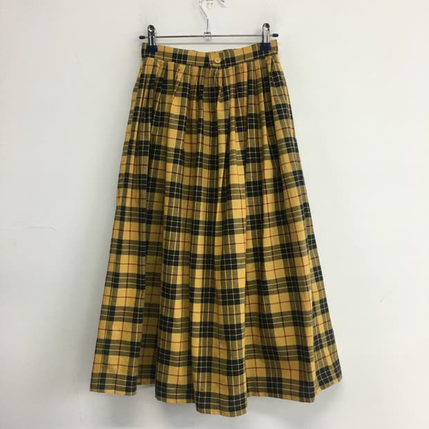 yellow check skirt