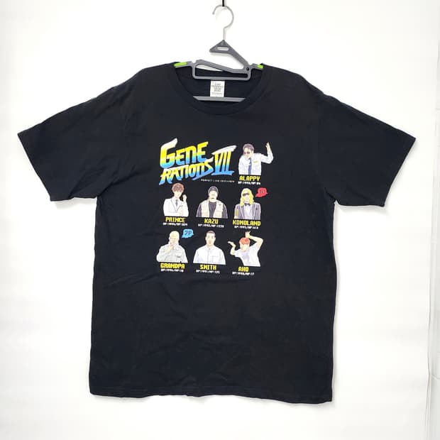 일본그룹 GENERATIONS VII 콘서트 한정판 블랙 티셔츠 100