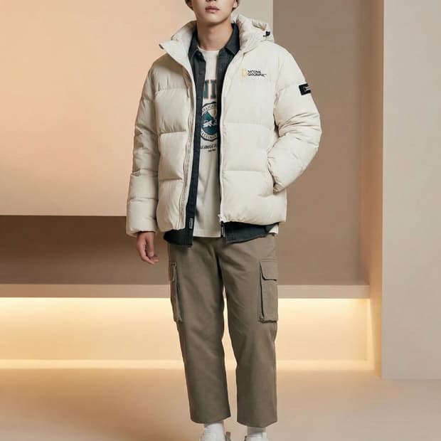 내셔널지오그래픽 덕다운 숏패딩