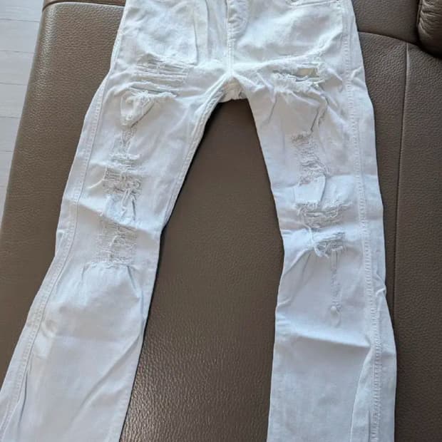 이로 IRO 정품 화이트 디스트로이드 데님