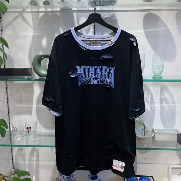 미하라야스히로 distressed reversible tee
