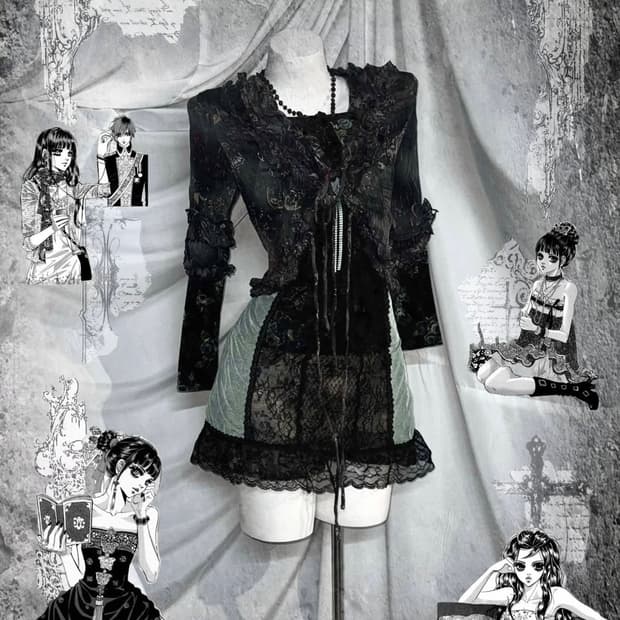 에블린 레스트로즈 블랙 페어리 오리엔탈 만화 궁 신채경깔 코디세트 