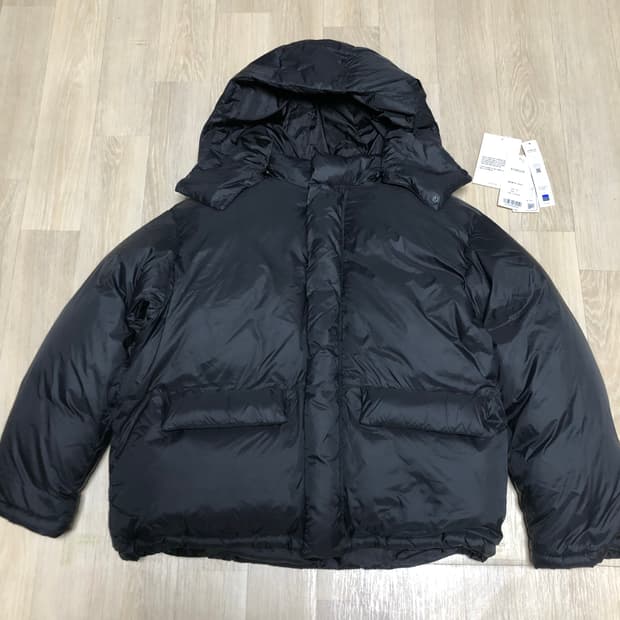 (L) 키뮤어 KIIMUIR 덕다운 벌룬 플라켓 다운 점퍼 패딩 블랙