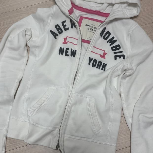 아베크롬비 작사 화이트 후드집업 xs