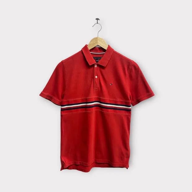 타미힐피거 플래그 카라 반팔티 S