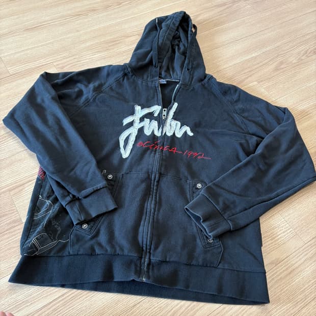 후부 블랙 후드집업 XL