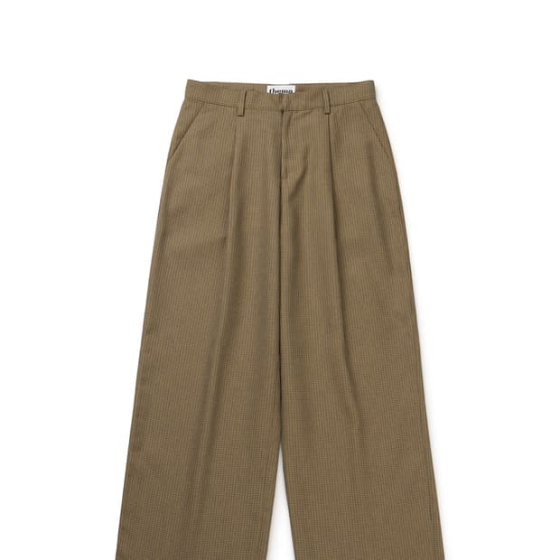 떼마 앤티크 체크 트라우저 네이비 카멜 2