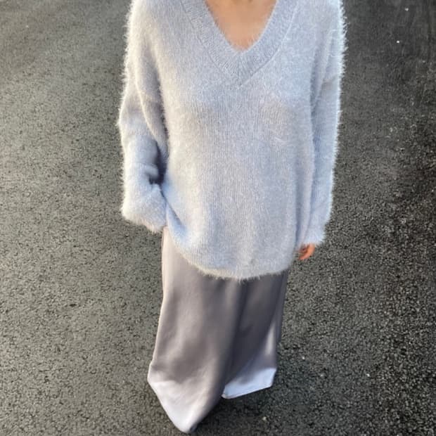 샹스마켓 헤어리 솜사탕 니트