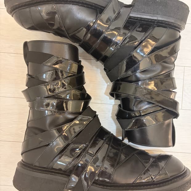 디올 옴므 08aw 페이턴트 부츠