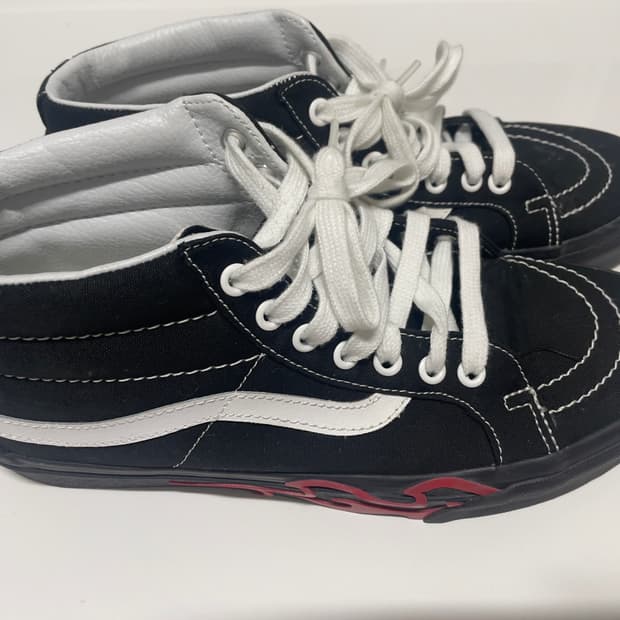 반스 스케이트 하이 블랙 불꽃 270mm