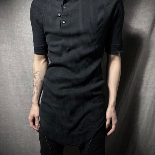 Aleksandr Manamis Asymmetric Henley Neck