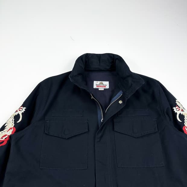 세인트페인 네이비 자수 사파리 자켓 (M)