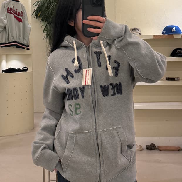 아베크롬비 아치로고 그레이 후드집업 U85