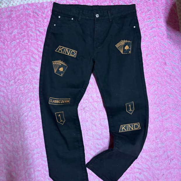 스트릿 패치 블랙 진 36