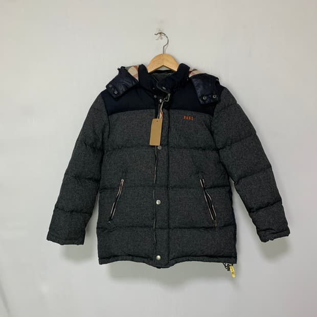 닥스 빈티지 키즈 패딩 배색 그레이