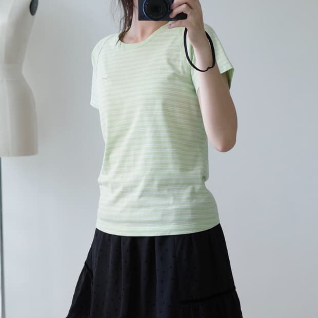 Nike lime fine-stripe raglan tee