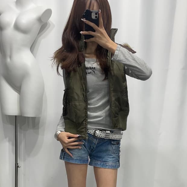 🎸카키 패딩 조끼🎸