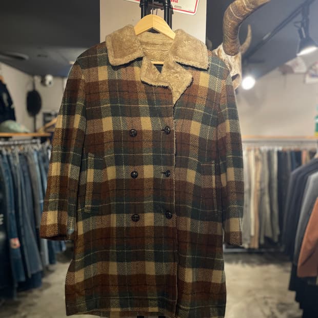 체크 코트 (F581)