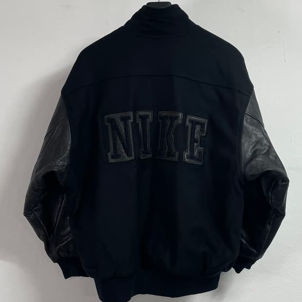 90s 나이키 리얼레더 빅로고 바시티자켓 (on.194)