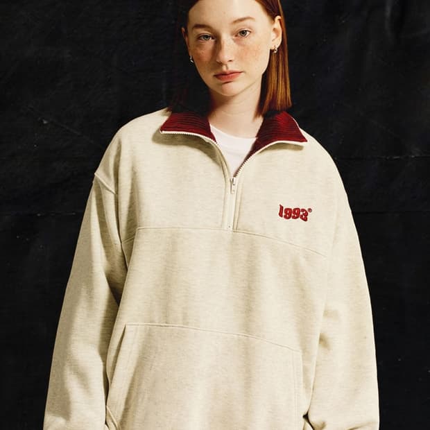 1993스튜디오 빈티지 반집업 기모 맨투맨 M size