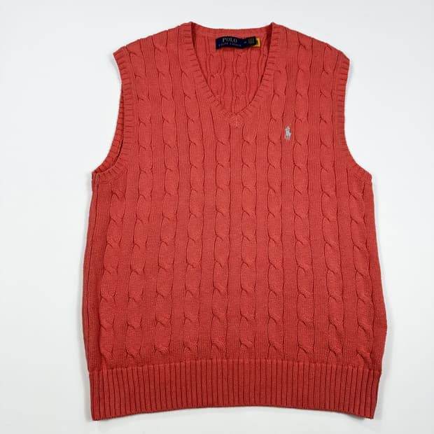 폴로 랄프로렌 신형 클래식 케이블 니트 조끼 M