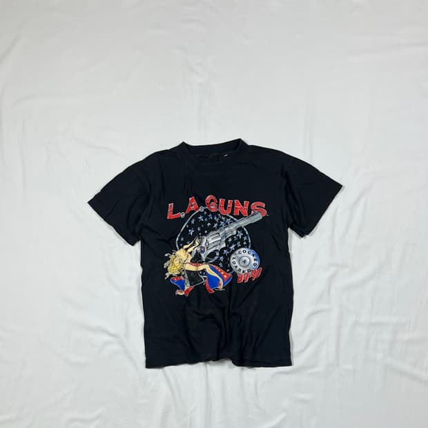 80’s 89년도 la guns 락밴드 프린트 반팔티