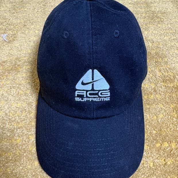 슈프림 x 나이키 ACG 데님 6-패널 캡 블랙 - 22FW