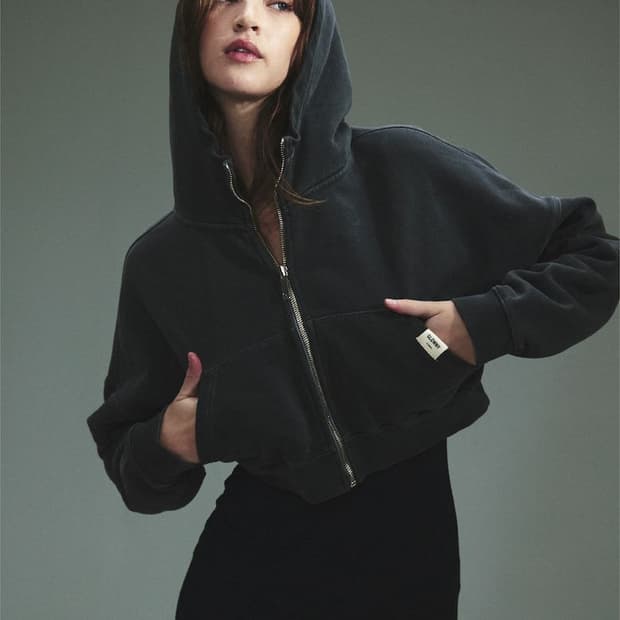 글로니 GLOWNY g 클래식 워시드 크롭 집업