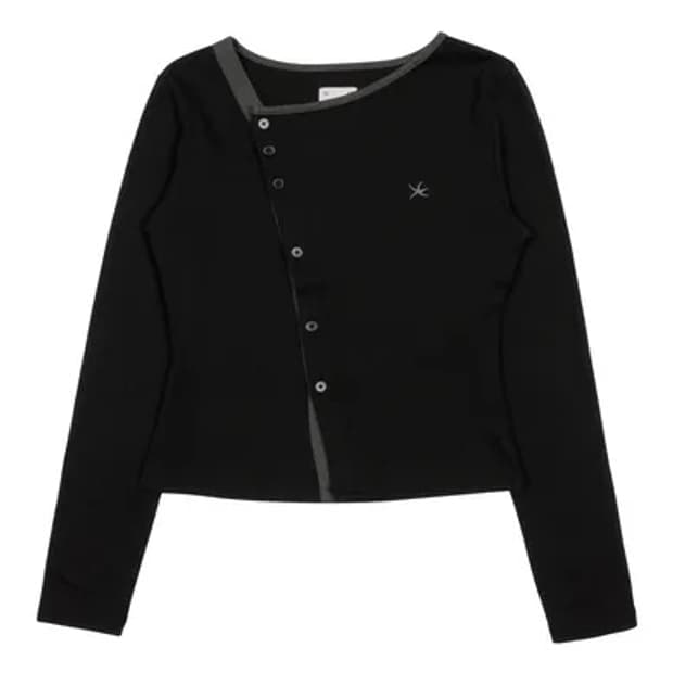 [M] 더콜디스트모먼트 트위스트 버튼 롱슬리브 블랙