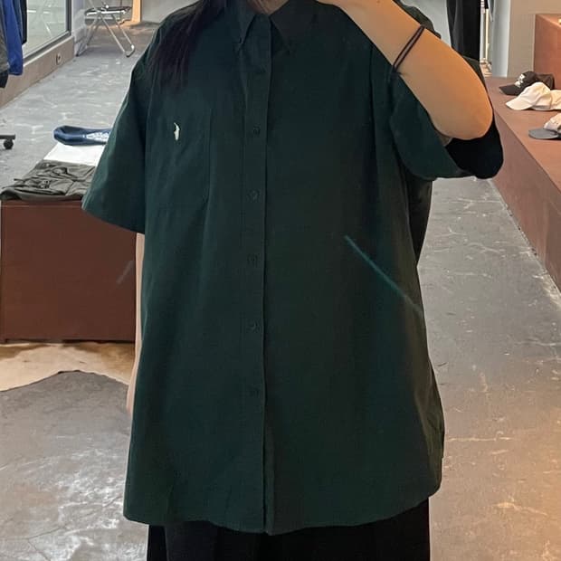 폴로 랄프로렌 다크그린 반팔 셔츠 H2462