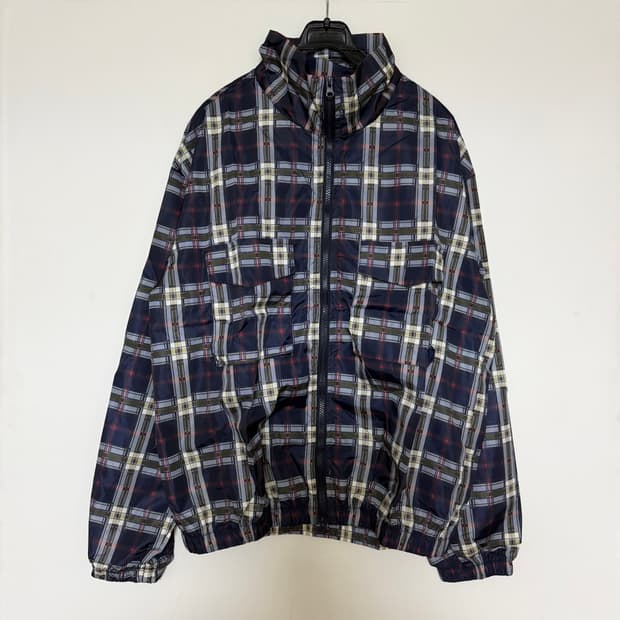 새상품 남자 체크 바람막이 (네이비)