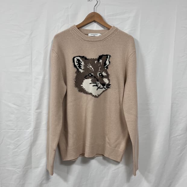 메종키츠네 빅폭스 헤드 풀오버 니트 베이지 (새상품)