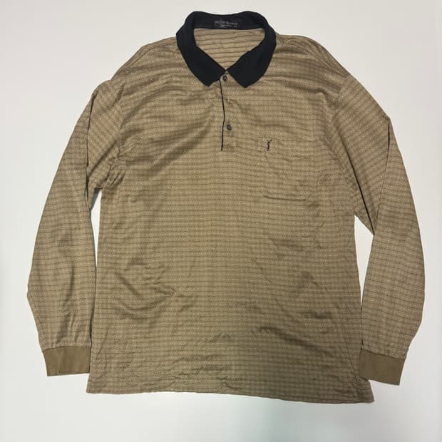 정품 입생로랑 뿌르옴므 코튼 긴팔 카라 티셔츠 XL